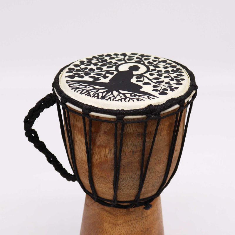 Buddha Wide Top Djembe Drum - 25cm