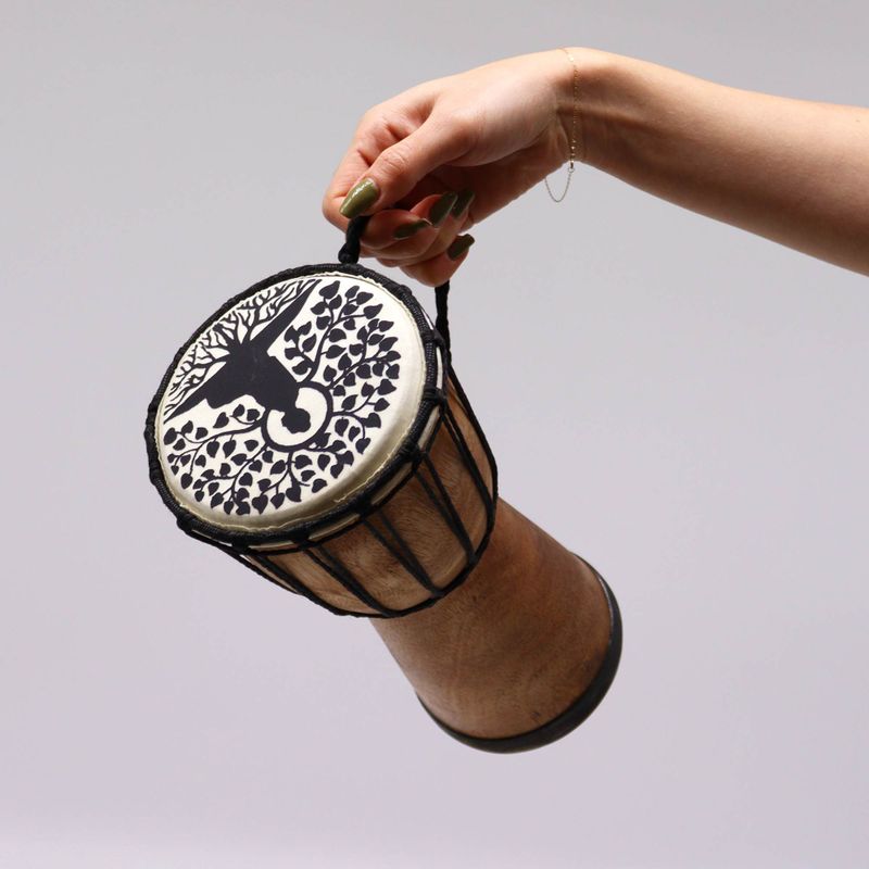Buddha Wide Top Djembe Drum - 25cm