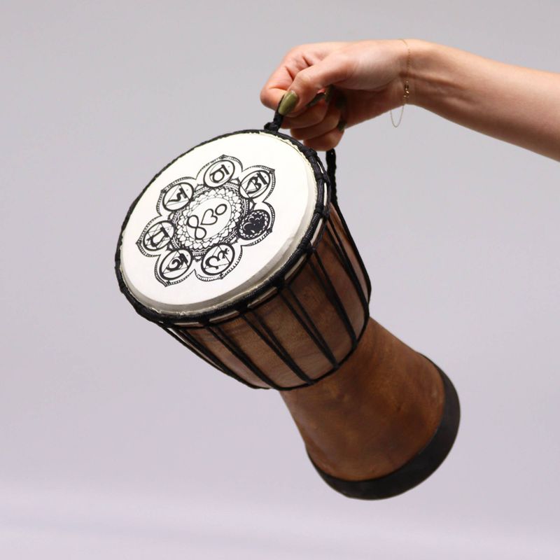 Chakra Wide Top Djembe Drum - 30cm