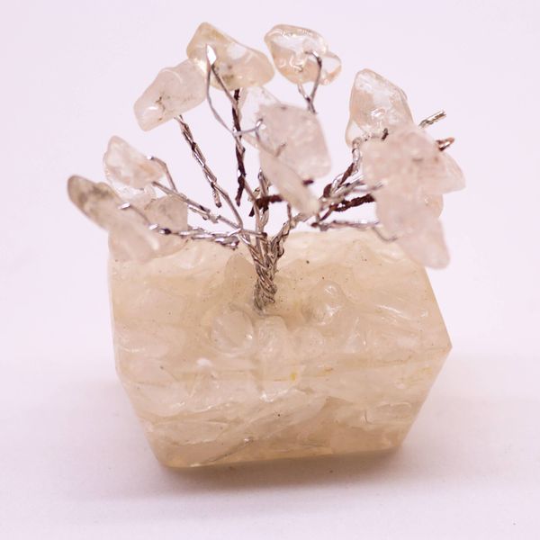Mini Gemstone Trees On Orgonite Base - Rock Quartz (15 stones)