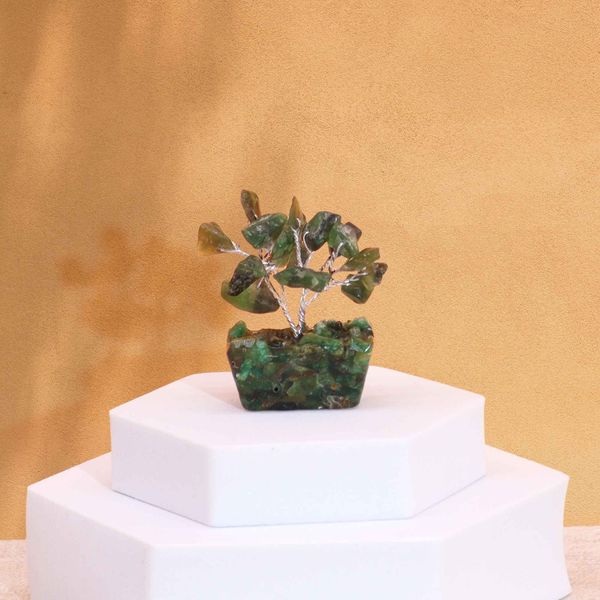 Mini Gemstone Trees On Orgonite Base - Green Aventurine (15 stones)