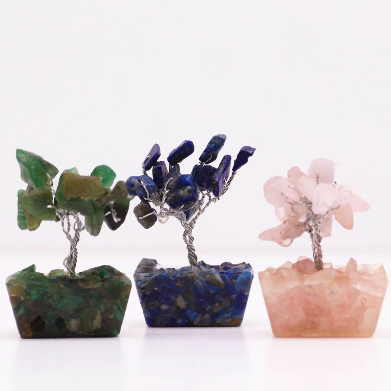 Mini Gemstone Trees On Orgonite Base - Assorted Mix (15 stones)