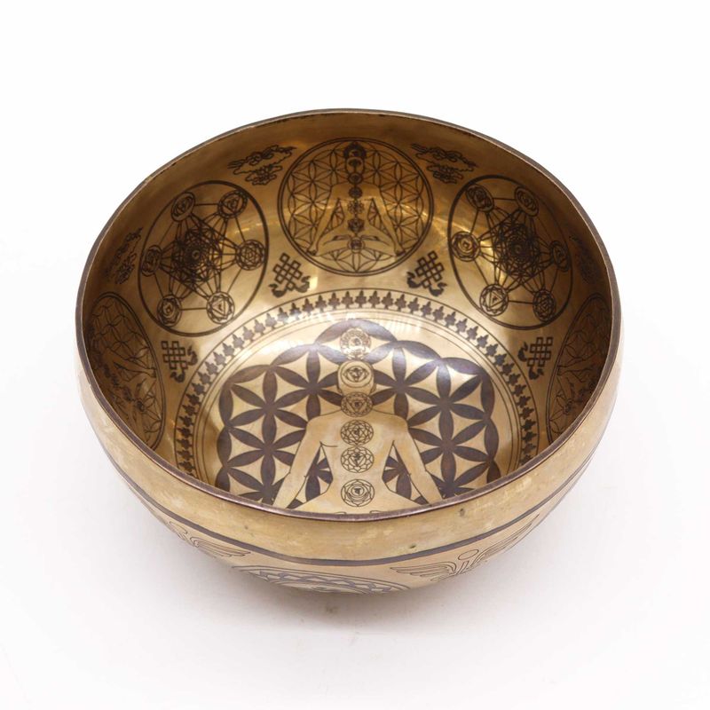 Tibetan Healing Engraved Bowl - 16cm - 7 Chakras