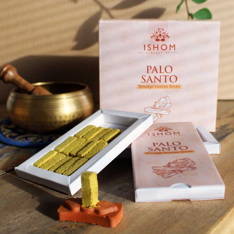 Ishom Incense Smudge Bricks and Burner - Palo Santo
