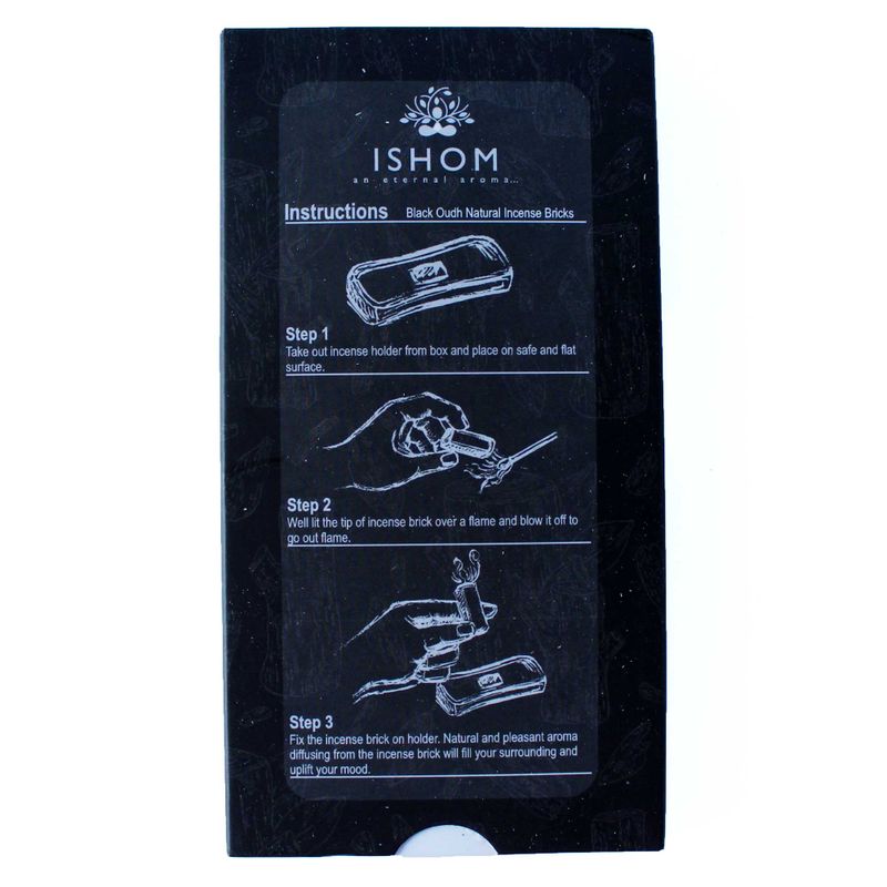 Ishom Incense Smudge Bricks and Burner - Black Oudh