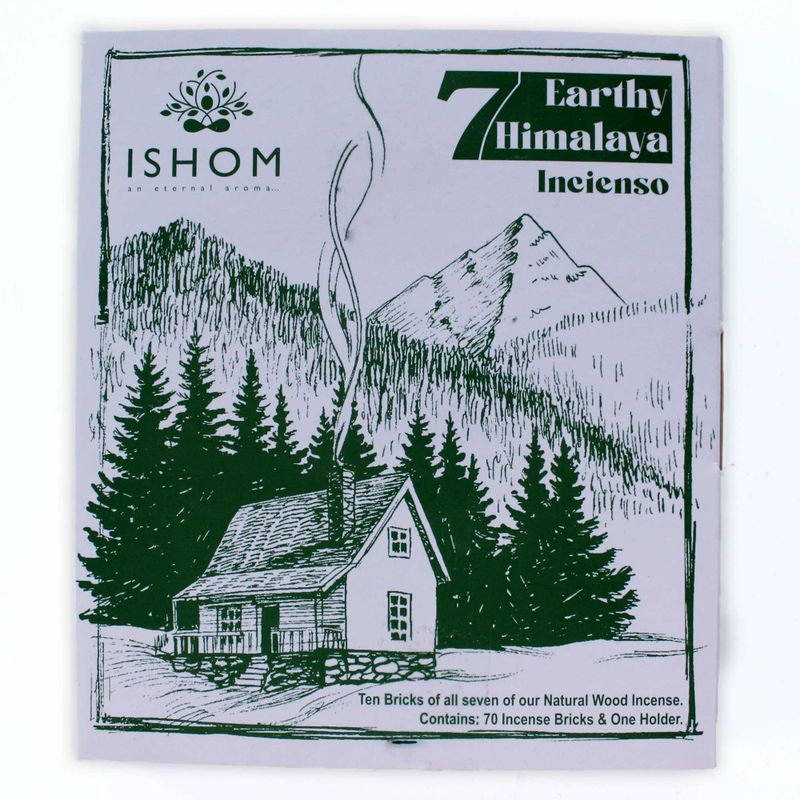 Ishom Display Set of 70 Incense Smudge Bricks and Burner