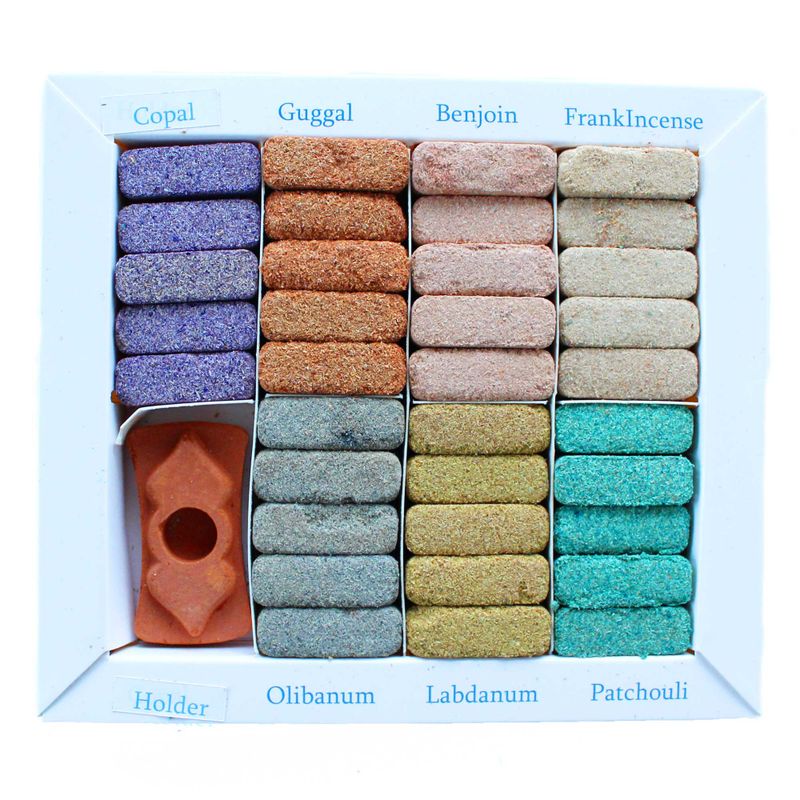 Ishom Set of 70 Incense Smudge Bricks and Burner - Wild West