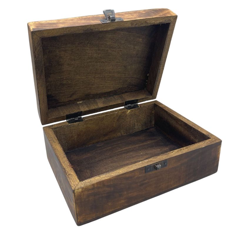 Large Ceramic Glazed Wood Box - 20x15x7.5cm - Yellow