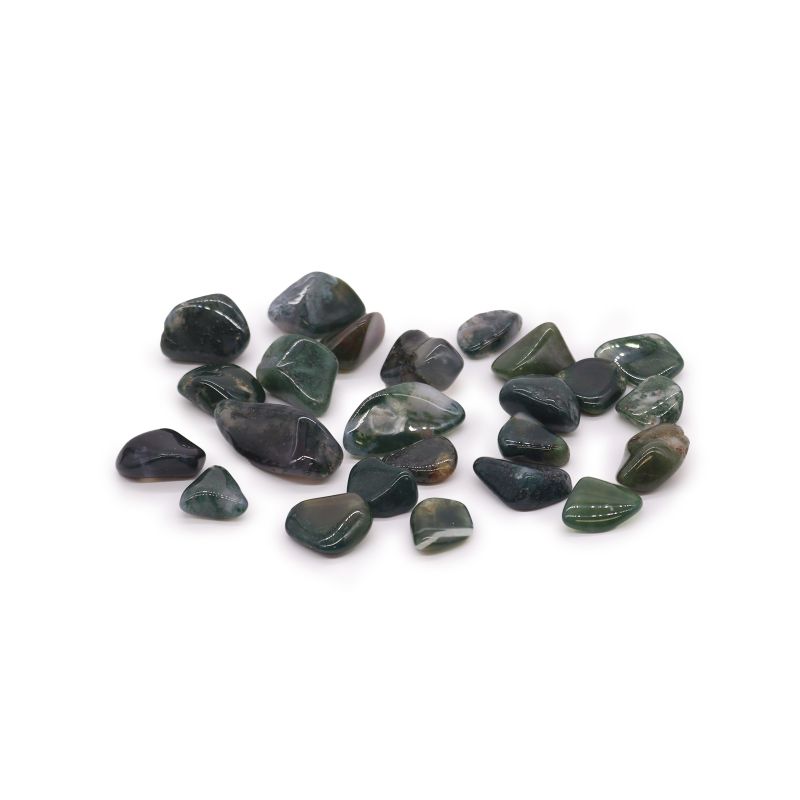 M Tumble Stone - Green Moss Agate