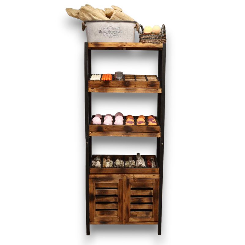 Standard Four Shelf Stand & Cupboard