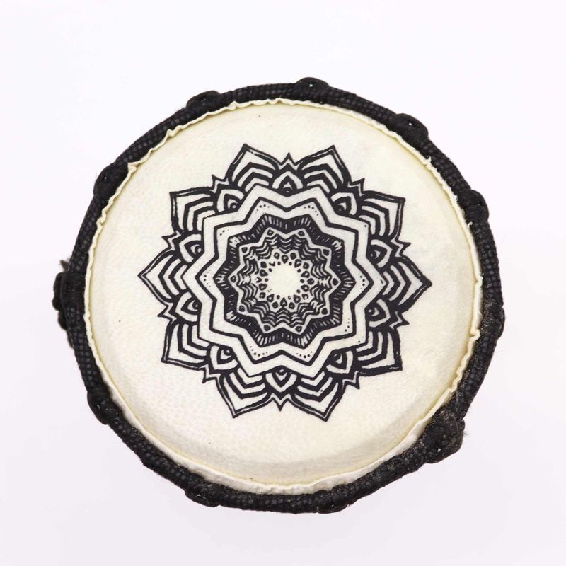 Mandala Wide Top Djembe Drum - 15cm High