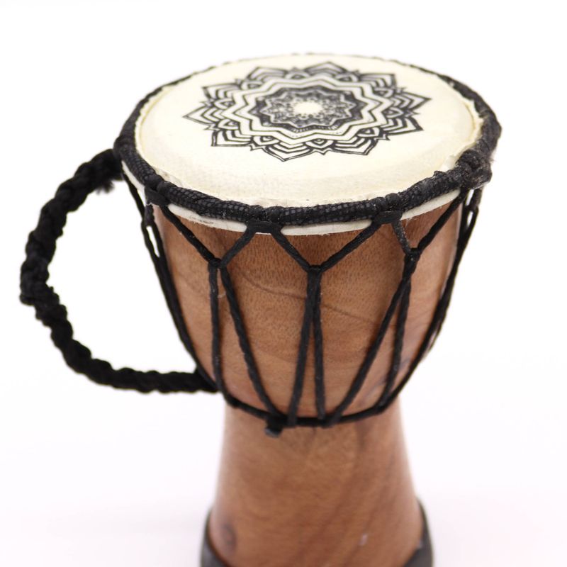 Mandala Wide Top Djembe Drum - 15cm High