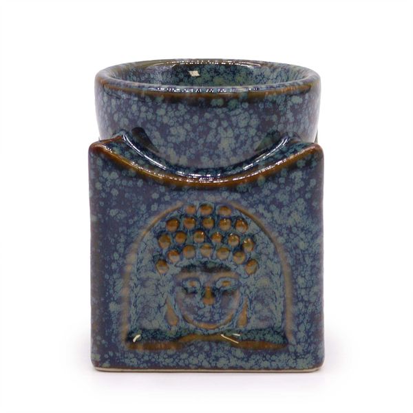 Square Buddha Oil Burner - Dusty Blue