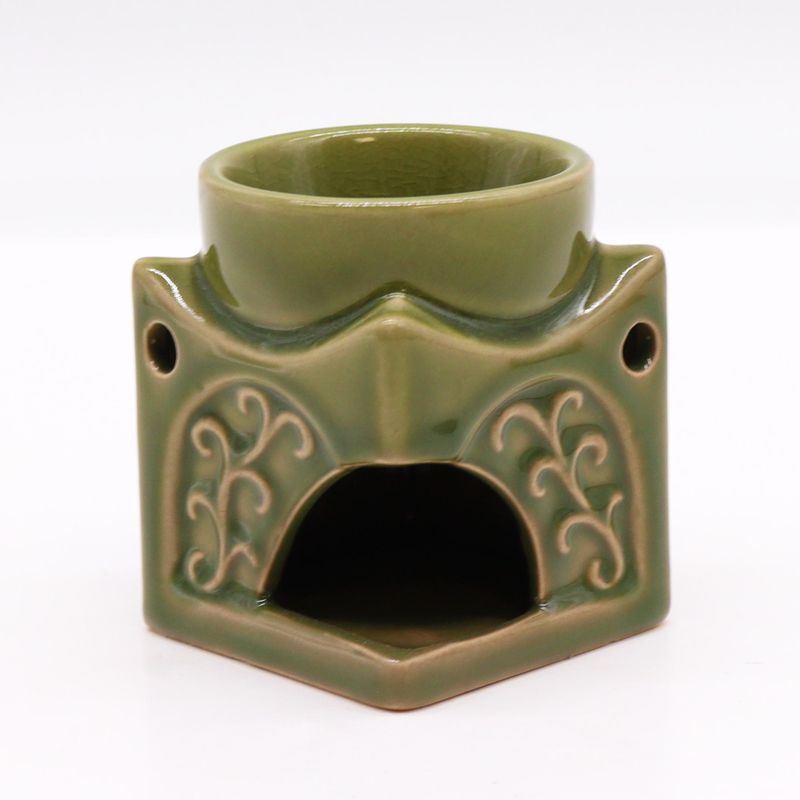 Square Buddha Oil Burner - Light Jade