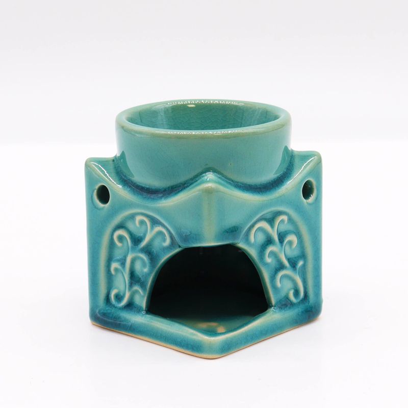 Square Buddha Oil Burner - Soft Turquoise