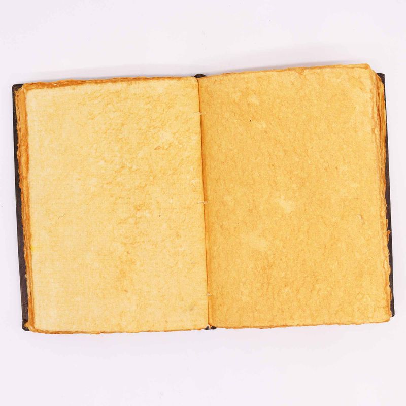 Hefty Red Tan Book - Zinc Rose Decor - Deckle Edges Pages - 10x7"