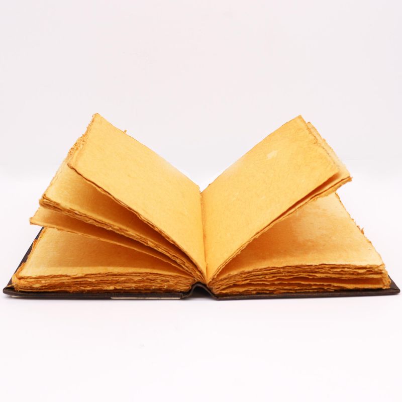 Hefty Red Tan Book - Zinc Rose Decor - Deckle Edges Pages - 10x7"