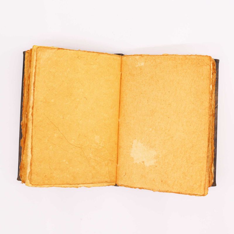 Hefty Brown Tan Book - Zinc Pentagon Decor - Deckle Edges Pages - 10x7"
