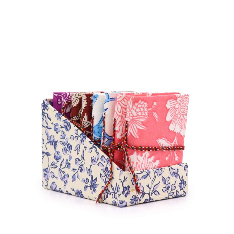 Floral Print Assorted Cotton Bound Notebook 7x10cm (display pack)