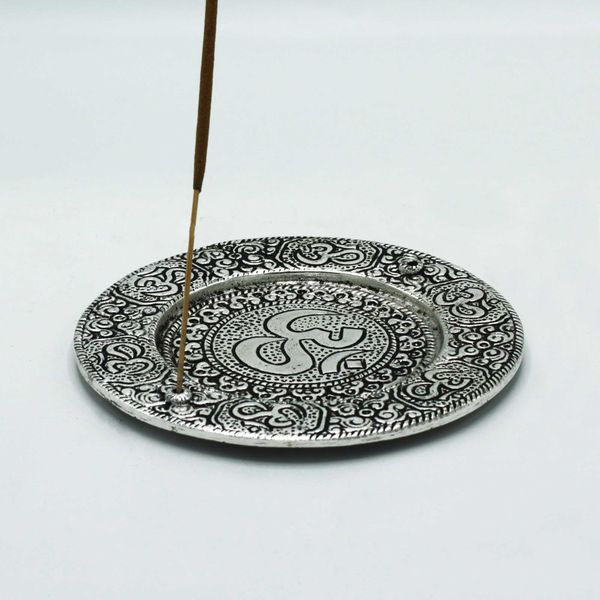 Om Round Incense Holder 11cm
