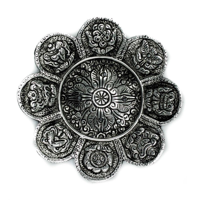 Tibetan Symbols Incense Holder 12cm