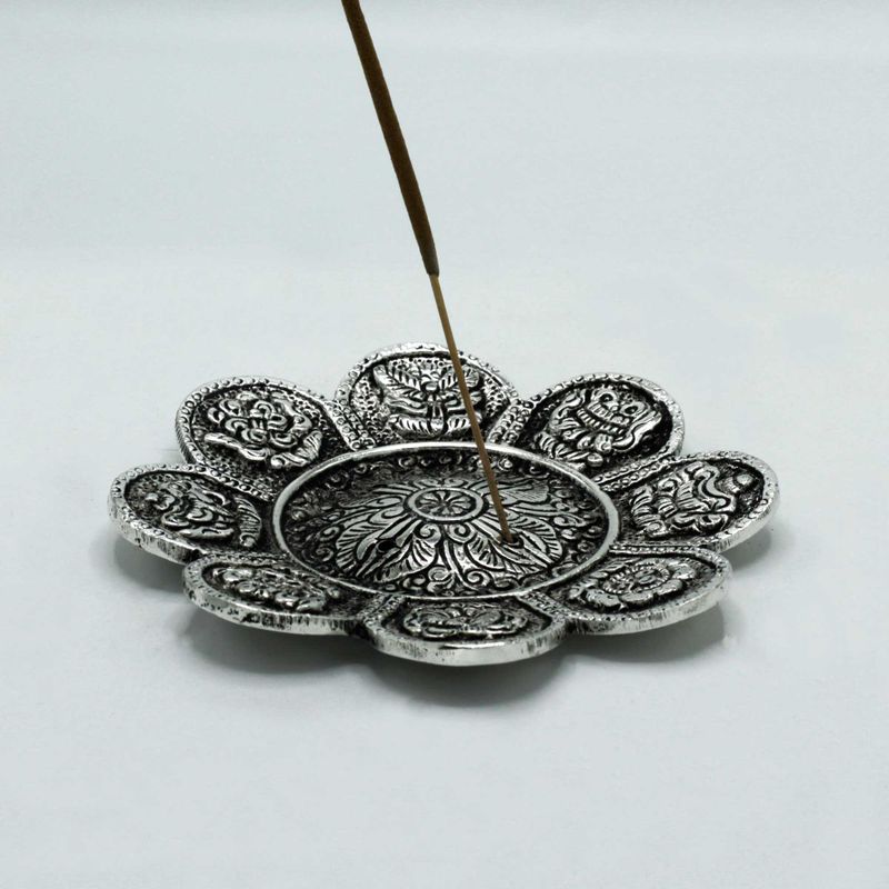 Tibetan Symbols Incense Holder 12cm