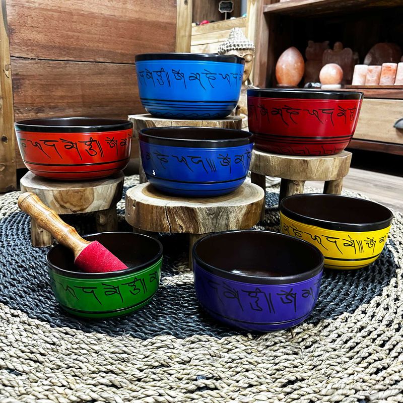Small Chakra Set of Seven Singing Bowls (13.5-23cm)
