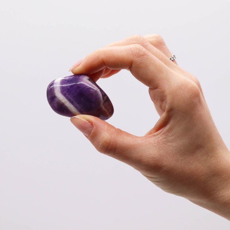 Large African Tumble Stones - Amethyst - Chevron
