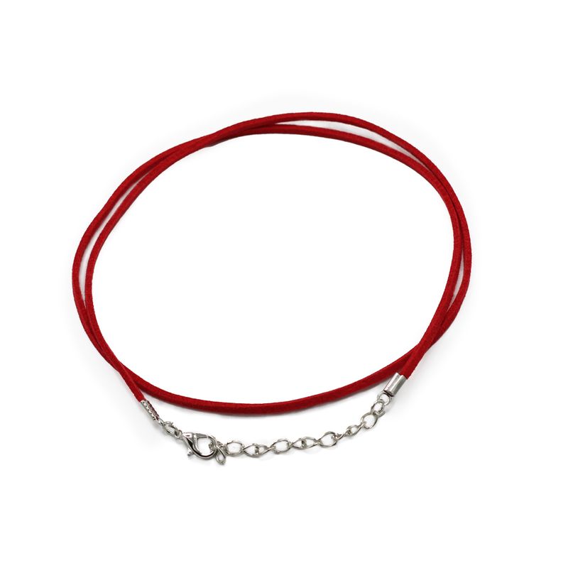 Faux Leather Pendant Cord - 2.5mm x 55cm - Red A056