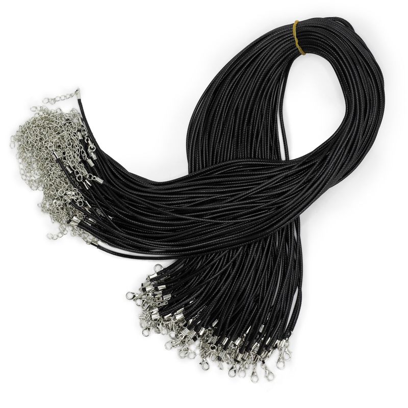 Waxed Pendant Cord - 2mm x 55cm - Black 101
