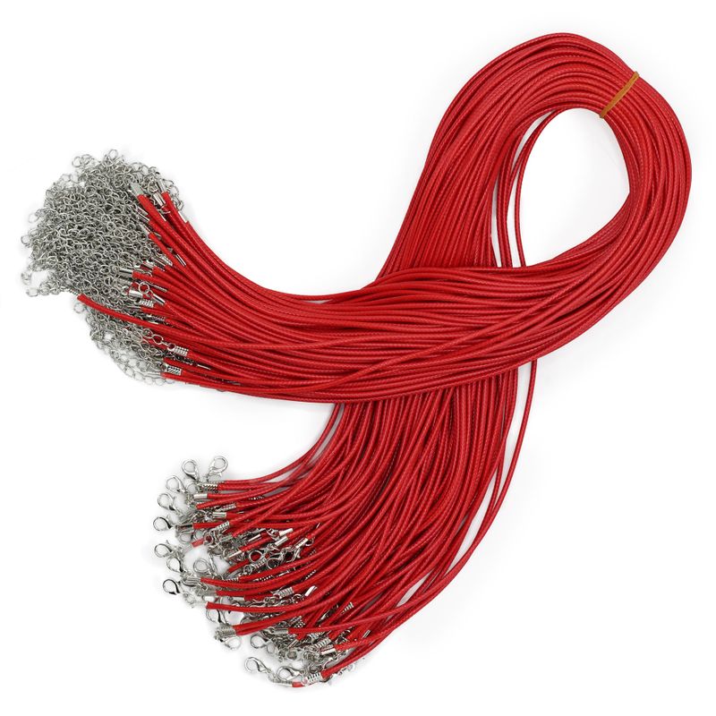 Waxed Pendant Cord - 2mm x 55cm - Red 105