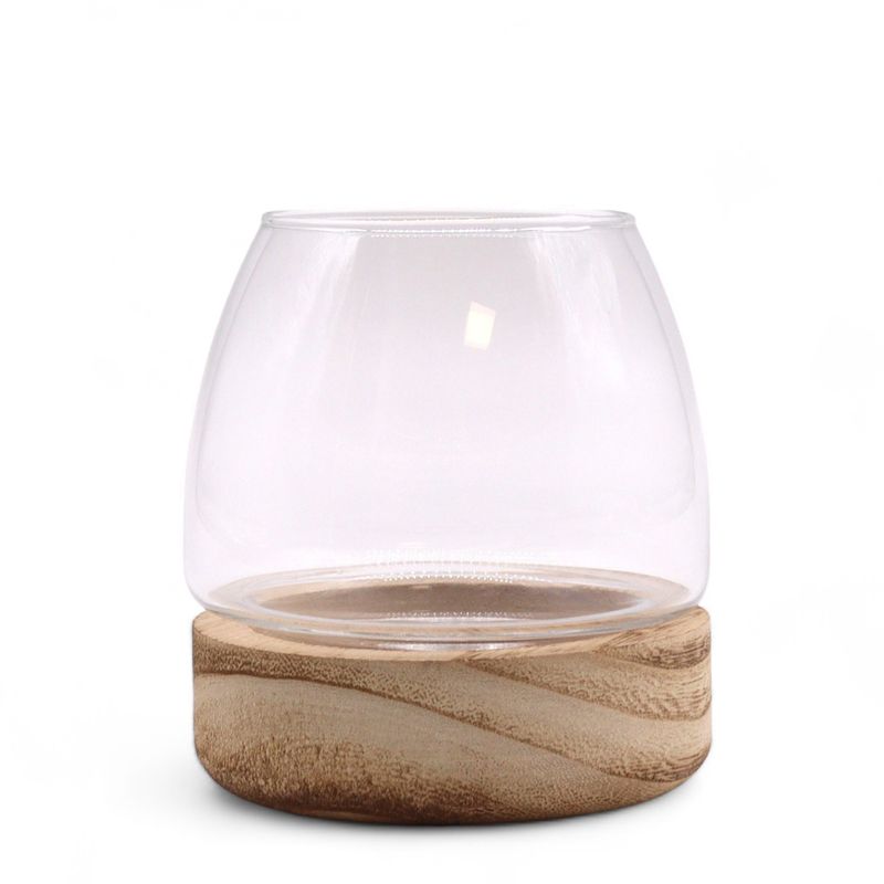 Mini Terrarium on Natural Tung Wood - 10x10cm