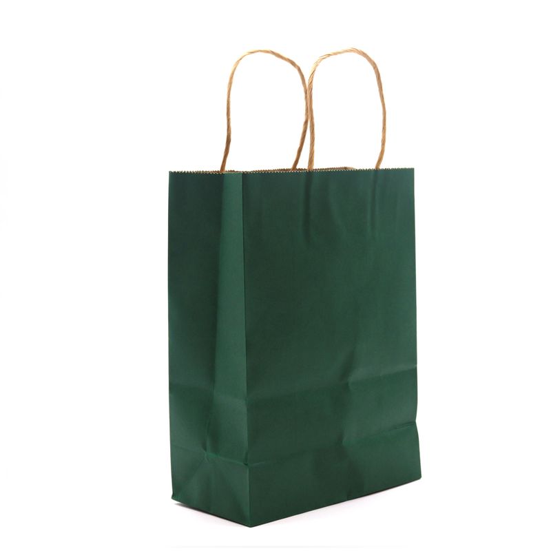 Cord Handle Paper Bag (16x22x8cm) - Green (130g)