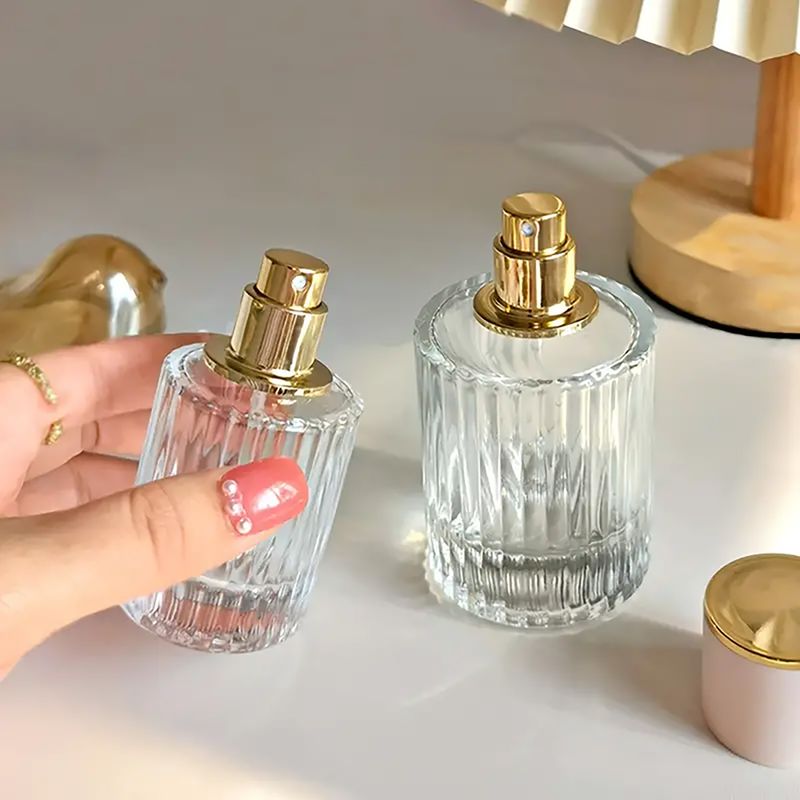 Red - 30ml Round Ribbed Bottle, Spray and Cap