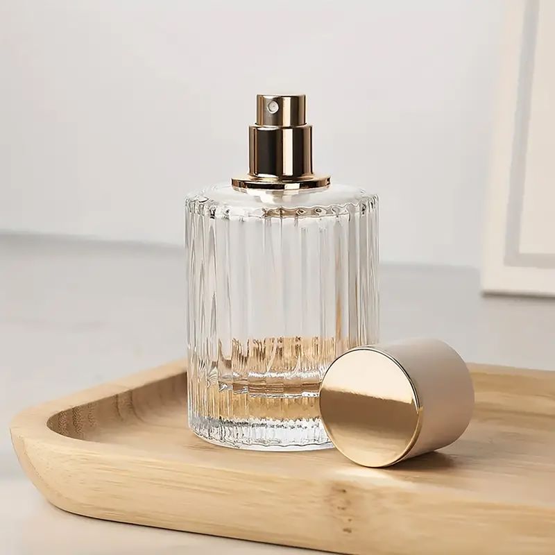 Red - 30ml Round Ribbed Bottle, Spray and Cap