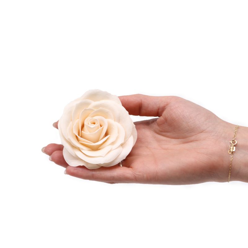 Craft Soap Flower - Lrg (7-Layer) Vintage Rose - Victorian Ivory
