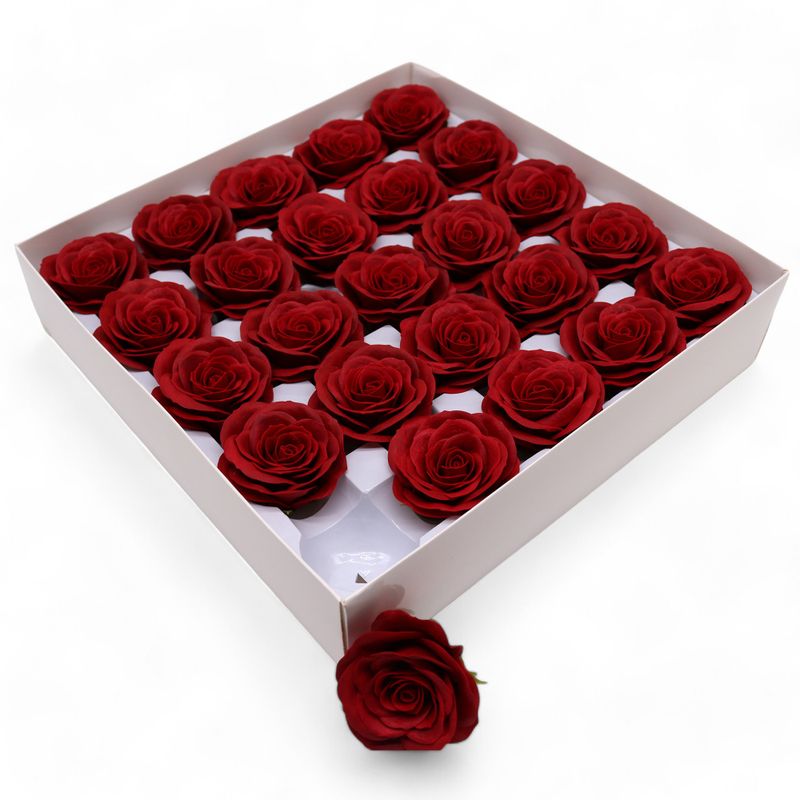 Craft Soap Flower - Lrg (7-Layer) Vintage Rose - Midnight Scarlet