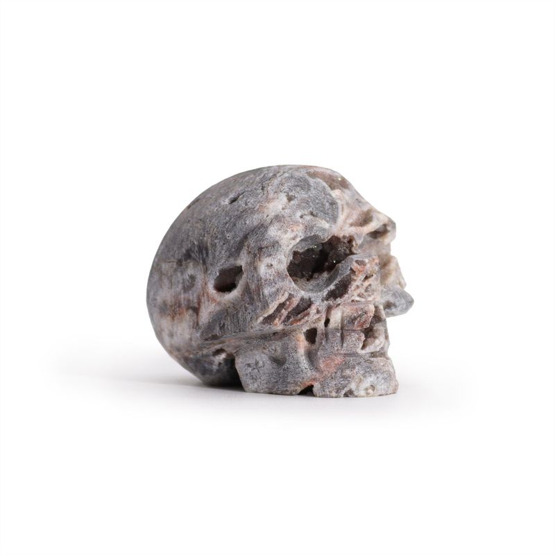 Calcite Geode Carved Skull - (approx 4.5cm)