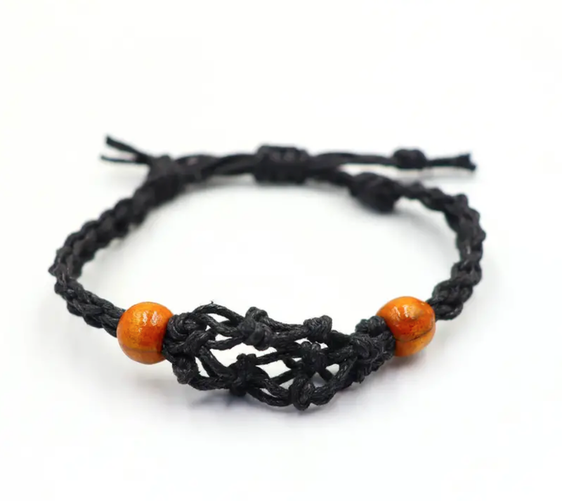 Crystal Gemstone Bracelet Cord 20-28cm/7.8-11inch - Black