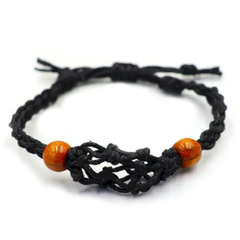 Crystal Gemstone Bracelet Cord 20-28cm/7.8-11inch - Black