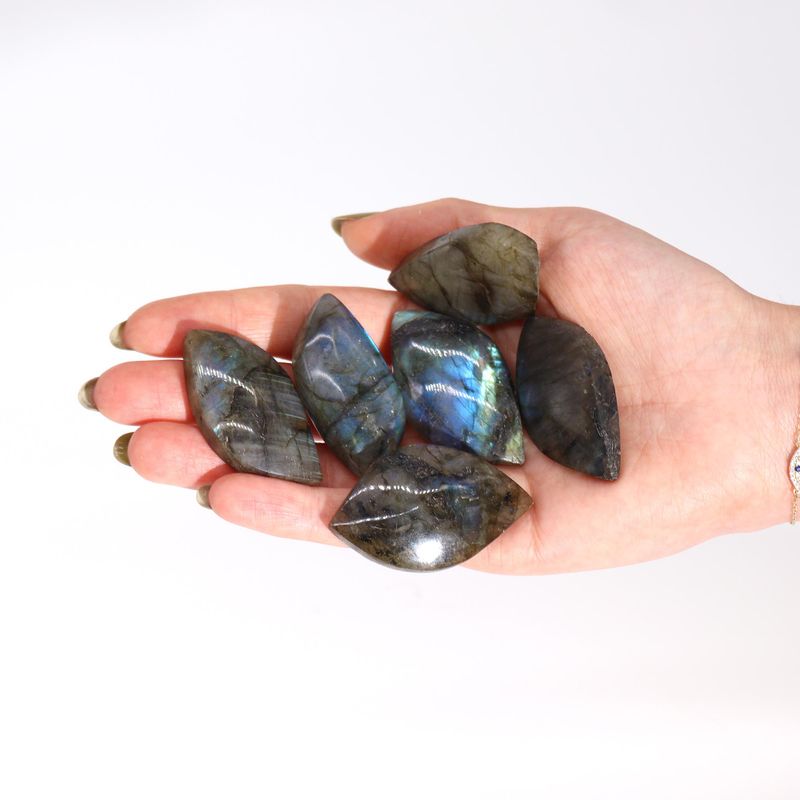 Madagascar Labradorite Leaf Stones (approx 15-20gms 45-55mm)
