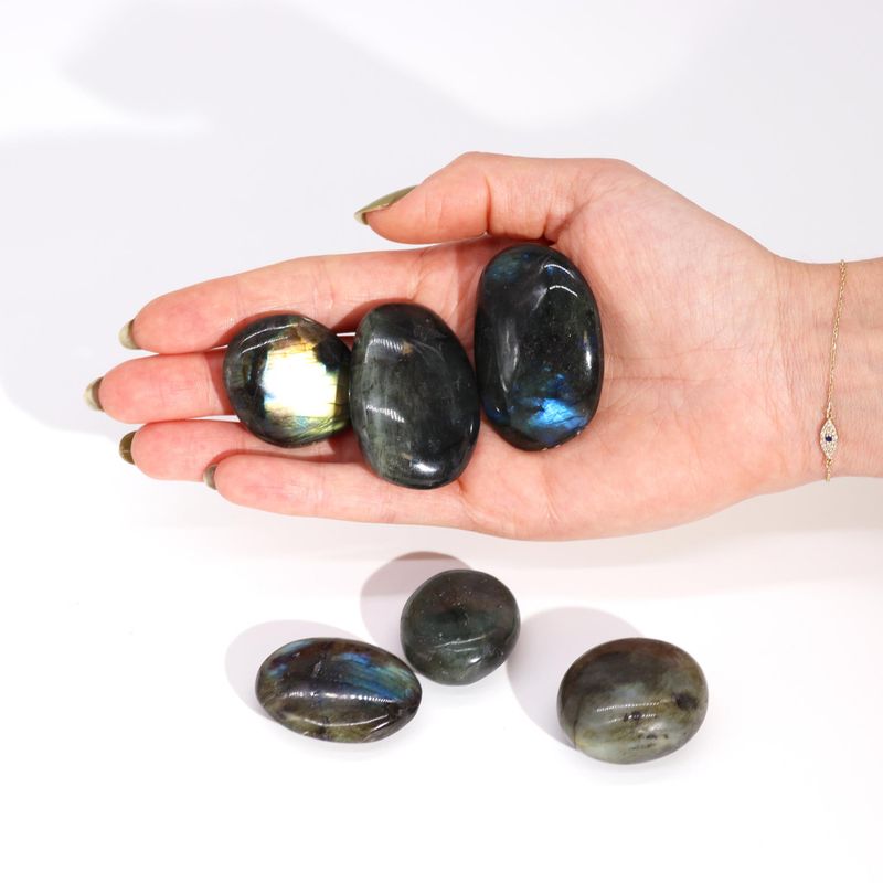 Madagascar Labradorite Palm Stones (approx 25-30gms 55-60mm)
