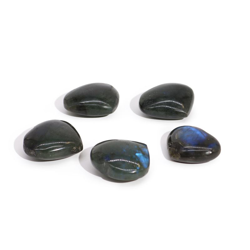 Madagascar Labradorite Hearts Stones (approx 25gm 40mm)
