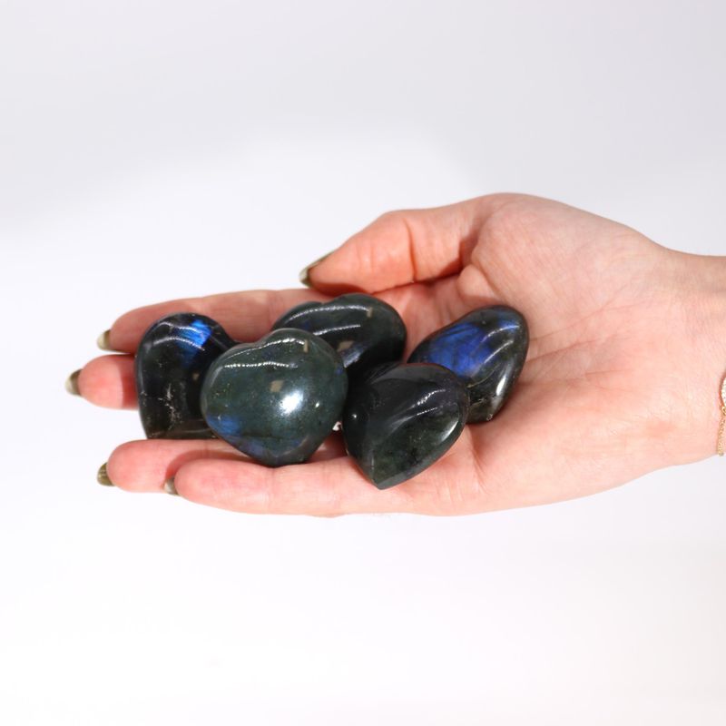 Madagascar Labradorite Hearts Stones (approx 25gm 40mm)