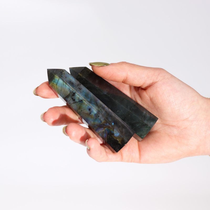 Madagascar Labradorite Points (approx 50-65gm 100x28mm)
