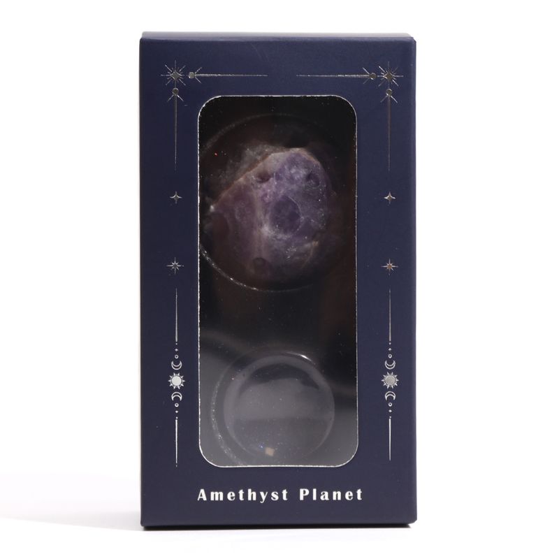 Ametyst Planet on a Solar Goldstone Stand (JUPITER) - 40mm
