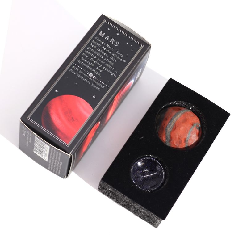 Red Jasper Planet on a Solar Goldstone Stand (MARS) - 40mm