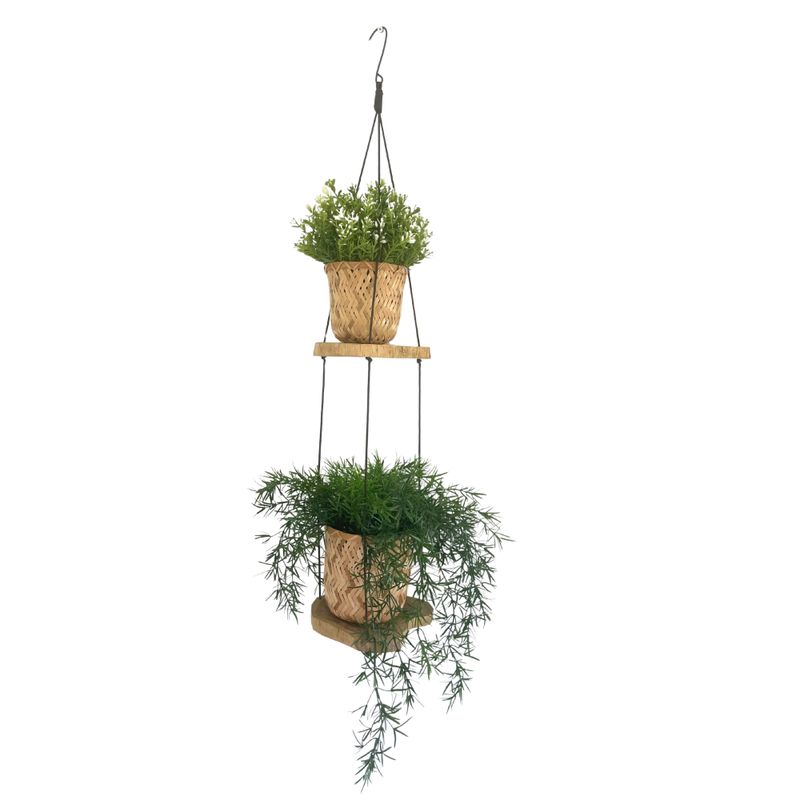 Hanging Gamal Wood Shelf - Two Levels