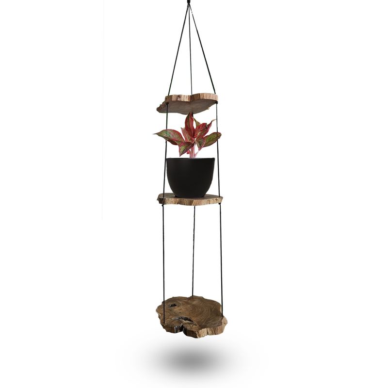 Hanging Gamal Wood Shelf - Three Levels