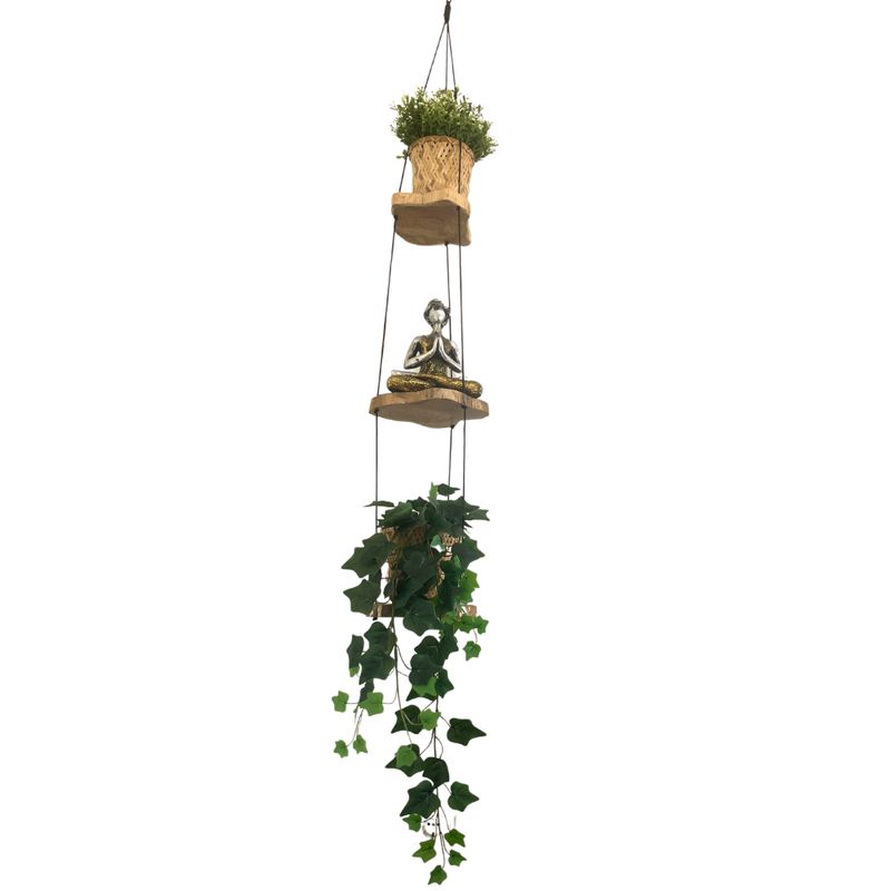 Hanging Gamal Wood Shelf - Three Levels